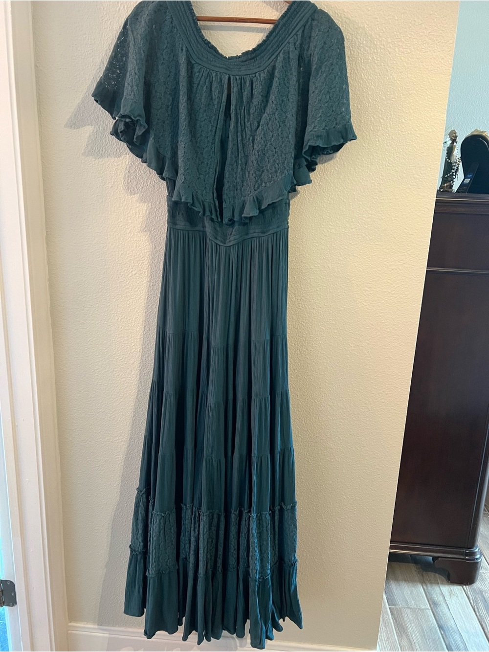 Free People Forest Green Tiered Maxi Dress - Picture 13 of 16